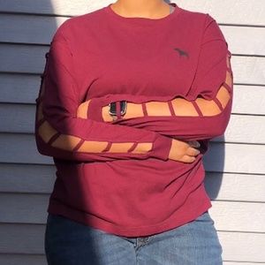Victoria's Secret PINK Cutout Long Sleeve Top